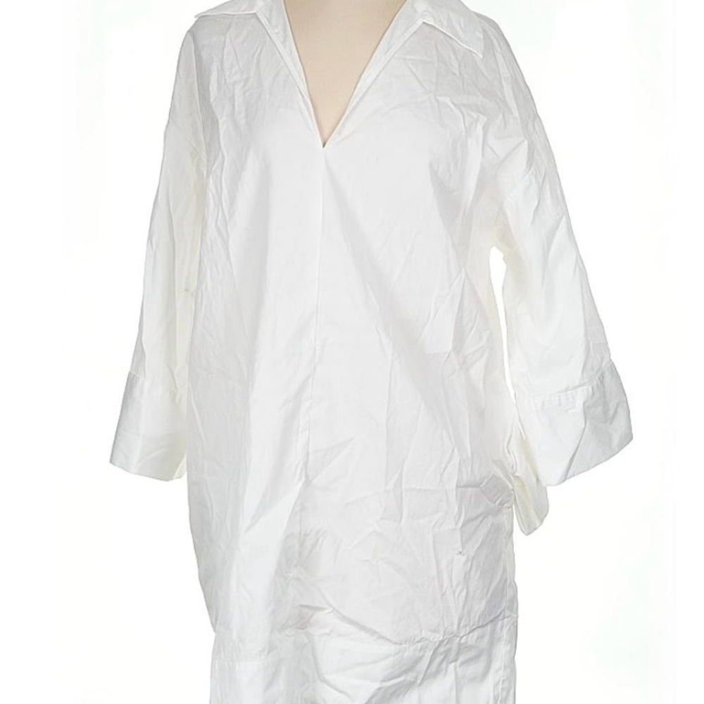 100% cotton! White Oversized Shirtdress